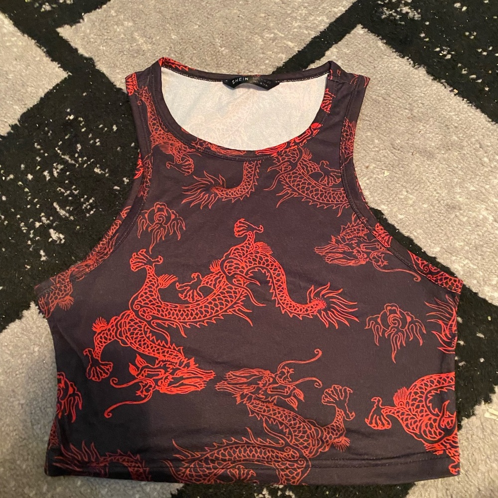 BUNDLE 2 pack Chinese dragon crop tops